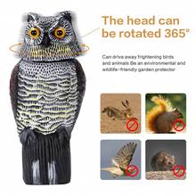 Enhanced Fake Owl Decoys With Rotating Head Sculptures For Optimal Bird Scaring, Nature Enemy Scarecrow Plastic Statues To Ensure Effective Pest Repellent, Bird Control And Pigeon Deterrent In Outdoor Yard And Garden, Your Trustworthy Garden Protectors - A - View 6