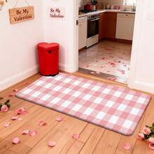 Valentine Kitchen Rug  Red White Checkered Pattern Non Slip Backing Perfect For Living Room Bedroom Kitchen Dining Room Entryway Bathroom Laundry Room Valentine Decoration Home Decor - trắng - Xem 9
