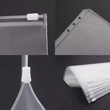 7个A6拉链信封袋 - 可重复使用，可作现金信封、礼品袋、收纳袋、文件袋、账单整理袋，适用于办公室、小物件收纳，简约风格 - 收納袋 - 查看 4