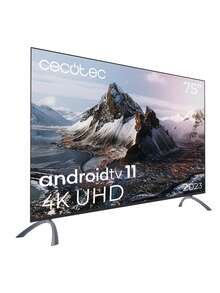 Cecotec 75吋智慧LED電視A3系列ALU30075S：4K超高畫質解析度與Android TV 11作業系統，為您帶來極致的觀賞體驗。使用Google Assistant控制電視，並透過Chromecast輕鬆投影螢幕。杜比視界與HDR10技術，呈現超過10億種色彩，帶來栩栩如生的畫面。無邊框設計，打造沉浸式觀賞體驗。配備HDMI 2.1和藍牙等先進連接方式。是追求創新與品質娛樂體驗使用者的理想選擇。 - 查看 4