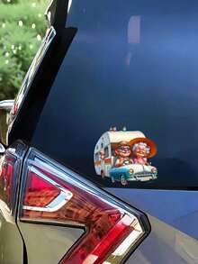 1pc Funny Dancing Elderly Couple PVC Sticker, Waterproof Vinyl Decal For Car/Motorcycle/Truck/Laptop, Scratch-Resistant Cover And Decoration, Bumper/Toilet/Wall Adhesive - one-size - View 9
