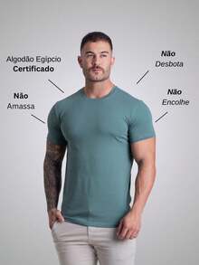 Kit Of 2 Men's Egyptian Cotton T-Shirts With Elastane Men's Basic Round Neck T-Shirt - 白色 - 查看 2