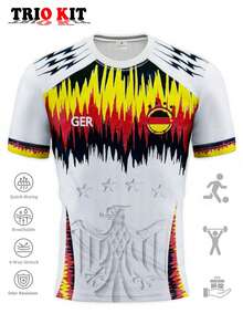 2026年德国世界杯足球队球衣 - 男女通用及青少年系列。包含专业“德国背心”比赛服、舒适圆领T恤和户外运动服。是支持国家队、训练和日常锻炼的理想之选。送给球迷或自己穿着的绝佳礼物。白色春季 - 白色 - 查看 1