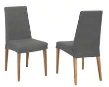 Pack Funda de Silla ajustable modelo KYOTO de VALENTIA HOME, Elástica, Desmontable y Lavable – Pack de 2, 4, 6. Variedad de colores. Perfectas para Comedor y Cocina - ANTRACITA - Ver 11