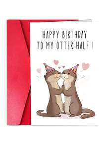 1张生日贺卡及信封 - 充满爱意的生日贺卡 “祝我的另一半生日快乐！” 可爱贺卡 浪漫生日礼物卡 生日快乐贺卡 - 查看 2