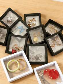 10pcs Transparent Polyethylene Film Jewelry Storage Boxes, Anti-Oxidation, Dust-Proof, Moisture-Proof, Hanging Organizer, Suitable For Necklaces, Earrings, Bracelets, Pendants And Other Accessories. Portable Travel Jewelry Box, Display Protection Packaging Box - Multicolor - View 3