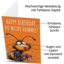 1 pieza Tarjeta de cumpleaños divertida para mujeres Feliz cumpleaños, abeja zumbadora salvaje - Tarjeta plegable con humor de calidad impresa con sobre - Ver 6