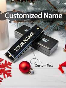 1pc, Personalized Custom Stainless Steel 10-Hole C Harmonica, Suitable For Children, Students, And Adult Beginners - Multicolor - View 1