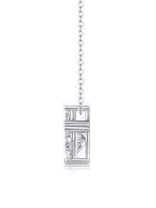 Heart-Shaped Moissanite 925 Sterling Silver Pendant Clavicle Chain, Handmade Fashion Jewelry For Women, Ideal Gift For Wedding & Valentine's Day - Silver - View 8