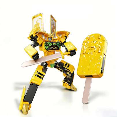 Ice Cream Transforming Toy, 2 In 1 Popsicle Transform Into Robot Action Figure, DIY Transformation Figure Toys For Adults Action Figures For Party Favors Gift