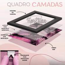 Kit 03 Quadros Decorativo com Moldura Decoração da Casa Quarto Sala Geométrico Rose Gold - Rosê - Visão 2