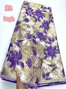 Vải ren lưới Jacquard Damask Nigeria/Châu Phi, khổ 5 thước/1 thước, ren mạ vàng kiểu Pháp mới năm 2026, thích hợp để may váy dự tiệc. - A - Xem 21
