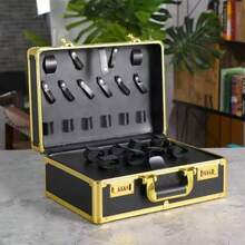 Estuche Maleta Para Barbero Color Dorado - Negro - Ver 4