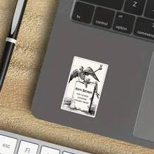 Dark Humor Birthday Sticker Funny Skeleton "Coffin Dodging Oxygen Thief" Decal Rude Sarcastic Quote Waterproof Vinyl For Laptop Water Bottle Gift Card Envelope Seal Best Friend Roast Gothic Aesthetic Party Favors Stickers Scrapbook Supplies Scrapbooking - Light Film - View 5