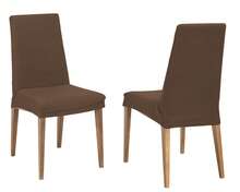 Pack Funda de Silla ajustable modelo KYOTO de VALENTIA HOME, Elástica, Desmontable y Lavable – Pack de 2, 4, 6. Variedad de colores. Perfectas para Comedor y Cocina - Marrón - Ver 9