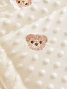 1pc 240cm Baby Crib One-Piece Bed Rail Guard, Newborn Bed Crash Pad Cushion, Washable Animal Embroidery Pattern - White - 240cm - View 7