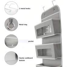 [Thickened 5-Layer Storage Box] Over-The-Door Hanging Storage Organizer With 5 Layers And 10 Large Capacity Pockets | 44lbs Weight Capacity Non-Tipping Over-The-Door Storage Rack, Space-Saving Hanging Shelves For Bedroom, Bathroom, Pantry, Room - Easy-To-Clean Fabric Structure, Suitable For Home, Office, Dorm - Organizing Rack, Home Storage, Lightweight Design, Sturdy Structure, Ideal Choice For Small Space Living - View 4