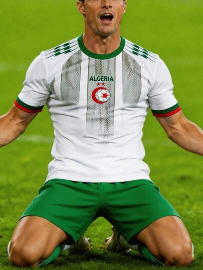 2026 World Cup Algeria National Team Jersey - Unisex & Youth Series. Includes Professional "Desert Fox" Match Kit, Comfortable Crew Neck T-Shirt, And Outdoor Sportswear. Ideal For Supporting The National Team, Training, And Daily Exercise. A Great Gift For Fans Or Personal Wear. White Spring