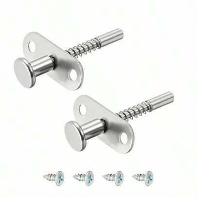 2pcs Push Lock Buckle, Stainless Steel Spring Type 6mm Head, Door Lift Adjustment Rod Lock, Door Hardware