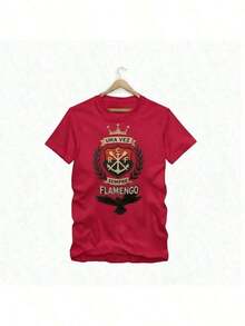 Camiseta Flamengo Premium 100% Algodão Fio 30.1 Blusa Mengão Rubro Negro Casual Unissex Times de Futebol - Vermelho - Visão 3