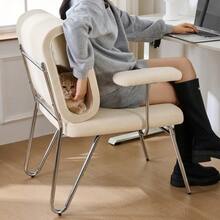 Office Chair With Integrated Cat Bed - Pet-Friendly Chair, Scratch-Resistant Material, Wide Seat, Interchangeable Armrests, Ergonomic Design, Cat Bed In The Backrest, Office Chair - Apricot - View 2