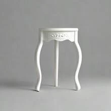 SHAMLESS 1:12 Scale Mini Triangular Corner Decor Table, Realistic Plastic Small Furniture Collectible, Mini Curved Leg Retro Victorian Style Side Table, DIY Craft, Holiday/Birthday Creative Gift, Home/Office Desktop Decor - Triangle Corner Table - View 16