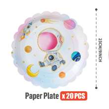 10pcs/20pcs/50pcs Pink Astronaut Petal Shaped Disposable Paper Plates, Party Supplies, Celebration Tableware, Gender Reveal, Birthday Party, Theme Party, Family Picnic Reusable (7inch/9inch) - Multicolor - View 12