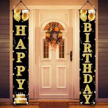 1pc Black & Gold Vintage Birthday Party Banner, Suitable For 40th, 50th, 60th, 70th Birthday Celebration Of Men/Women, For Retro Birthday Decor, Anniversary, Photography Studio Backdrop, Front Door Banner, Home/Indoor/Outdoor Decoration - Multicolor - View 9