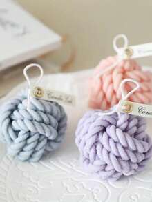 3D毛线球硅胶模具，毛线流苏蜡烛硅胶模具，可爱绒球绳蜡烛硅胶模具 - A-白色 - 查看 8