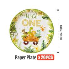 10pcs/20pcs/50pcs Dinosaur 1st Birthday Party Disposable Paper Plates, Party Supplies, Celebration Tableware, Gender Reveal, Birthday Party, Theme Party, Family Picnic, Reusable (7inch/9inch) - Multicolor - View 11