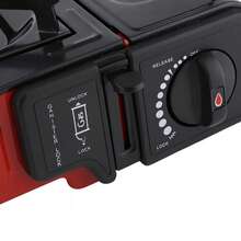 Mini estufa de gas. Cocina portátil de un quemador perfecta para aventuras, excursiones, días en familia y emergencias, estructura resistente con encendido confiable, tamaño práctico para transportar sin ocupar espacio y preparar alimentos deliciosos donde quieras sin complicaciones - Rojo - Ver 6