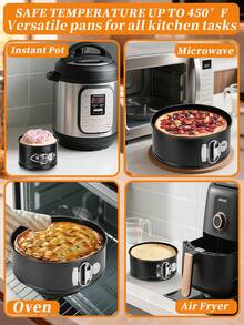 1pc 8-Inch Non-Stick Detachable Bottom Round Cake Mold, Non-Stick Baking Pan, Silicone Mold, Anti-Rust Oxidized Surface, Even Heating, Easy To Clean, Suitable For Electric Pressure Cooker, Microwave Oven, Oven, Air Fryer And Various Baking Tools, Baking And Pastries, Silicone Air Fryer Mold, Silicone Pastry Mold, Dumpling Extrusion - Multicolor a - View 4