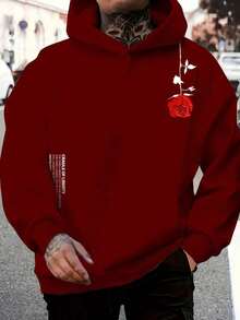 Men's Pink Flower Premium Cotton Sweatshirt - Granate - Ver 1