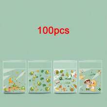 50/100个装绿色透明开斋节包装袋，印有星星、月亮和城堡图案，节日自粘袋，带有阿拉伯风格，四合一混合款 - 适用于斋月和开斋节礼品包装 - 彩色 - 查看 14