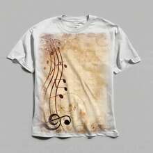 Camiseta Personalizada Notas  Música  REF: 029 - Branco - Visão 1
