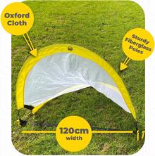Football Master 2 X Pop Up Goals Portable Goal Training Equipment Foldable Net 3 Ground Pegs Per Net Included - Yellow - View 5