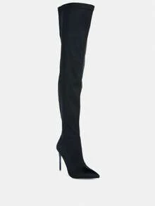 No Calm Superstretch Stiletto Long Boot - Black - View 2