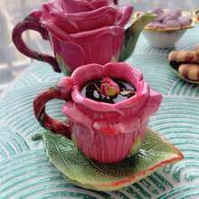 1 Set Hand-Painted Ceramic Rose Red Rose Flower Tea Set, Coffee Cup & Saucer Set, Teapot, Teacup, Christmas, Valentine's Day, Mother's Day Holiday Gift - Multicolor - View 5
