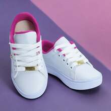 Girls' School-Style Sneakers - Comfort And Style In Every Detail, Designed For Your Daughter, Sizes 25 To 36 - BUY NOW! - 白色粉紅色 - 查看 4