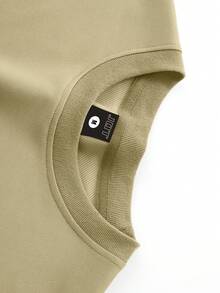 Men's Short-Sleeve Crew Neck Team T-Shirt, Casual, Comfortable Fabric, Loose Fit, Suitable For Daily Wear And Themed Events, Fitness Sportswear - 米色 - 查看 2