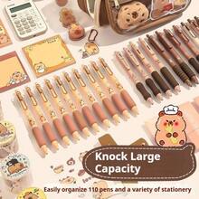 9-Layer High Capacity Pencil Case, Anti-Pollution, Water Vole Pattern Pencil Bag, Multi-Layer Ins Style Pencil Box, Unique And Distinctive - 9-layer Brown (large Capacity Pencil Case) - View 5