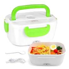 Caja térmica eléctrica para alimentos con tapa hermética, cuchara integrada y estilo compacto perfecto para quienes desean comer con comodidad en oficina, auto o actividades diarias sin complicaciones. - Tipo de Enchufe A USA (110-127V) - Ver 2