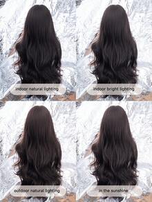 alicegarden 1 Synthetic Heat-Resistant .Long Natural Wave Hair, Center Split Wig,Medium Part,Brown ,Daily Natural, Smooth And Realistic Wig(Excluding Accessories) - Black-brown - View 11