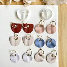 Simple French Shape Polymer Clay Mold, Suitable For Handmade Earring Soft Clay Polymer Clay Mold, Line Pendant Craft Jewelry Making Mold, Create Jewelry | Elegant Earring Design | Durable Plastic Cutter - White - View 6