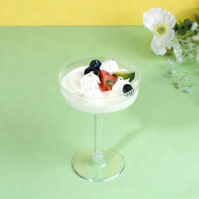 6/12个创意香槟塔塑料杯 | 带柄长颈杯，适用于葡萄酒、鸡尾酒、啤酒、饮料、甜点 | 可重复使用，仅限手洗，婚礼派对优雅艺术装饰