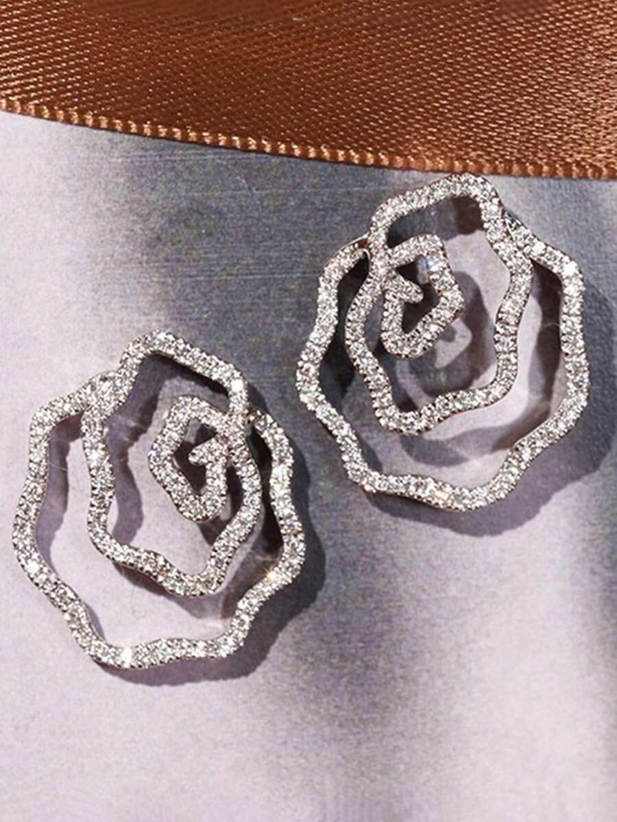 1 Par de Brincos Românticos de Zircônia Cúbica para Mulheres - Ideal para Casamento, Noivado, Aniversário, Festas e como Presente de Dia dos Namorados - 1# - Ver 1