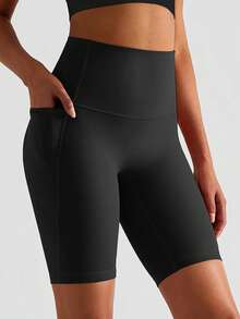EBIOSVE 5Pcs Women Yoga Shorts With Pockets, High Waist Tummy Control Workout Shorts, Breathable Compression Athletic Shorts For Spring Summer Exercise - 5pcs - View 11