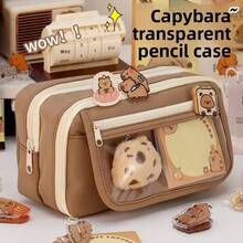 9-Layer High Capacity Pencil Case, Anti-Pollution, Water Vole Pattern Pencil Bag, Multi-Layer Ins Style Pencil Box, Unique And Distinctive - 9-layer Brown (large Capacity Pencil Case) - View 2