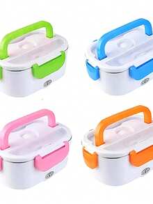 Caja térmica eléctrica para alimentos con tapa hermética, cuchara integrada y estilo compacto perfecto para quienes desean comer con comodidad en oficina, auto o actividades diarias sin complicaciones. - Tipo de Enchufe A USA (110-127V) - Ver 4