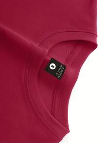 Men's Short-Sleeve Crew Neck Team T-Shirt, Casual, Comfortable Fabric, Loose Fit, Suitable For Daily Wear And Themed Events, Fitness Sportswear - 紅色 - 查看 2